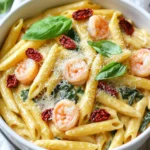For this dish, you need a few key items to make it shine: - 8 ounces pasta, such as penne or farfalle - 1 pound shrimp, peeled and deveined - 1 cup sun-dried tomatoes in oil, drained and finely chopped - 3 cloves garlic, minced - 1 small onion, finely chopped - 1 cup heavy cream - 1 cup vegetable broth - 1 cup baby spinach - 1 teaspoon Italian seasoning - 1 tablespoon olive oil - Salt and freshly ground black pepper to taste These ingredients create a rich and creamy sauce that coats the pasta and shrimp perfectly. To take your dish to the next level, consider these extras: - Fresh basil leaves for garnish - Grated Parmesan cheese for serving These garnishes add a burst of color and flavor, making your dish look and taste even better. The fresh basil gives a nice aroma, while the Parmesan adds a salty kick. To start, gather your ingredients. Chop your onion and mince the garlic. Finely chop the sun-dried tomatoes. This will help everything cook evenly and blend well. Make sure your shrimp is peeled and deveined. This means less work later. Next, grab a large, deep pot. Heat the olive oil over medium heat until it shimmers. Add the chopped onion and sauté for about 3-4 minutes. You want it soft and clear. Then add the minced garlic for just 1 minute. This will smell amazing! Now, stir in the sun-dried tomatoes and Italian seasoning. Mix well so all flavors blend. It’s time to add the shrimp! Cook them for about 3-4 minutes. They should turn pink and opaque. Once done, take the shrimp out and set them aside. Pour in the vegetable broth and bring it to a gentle simmer. Once it simmers, add your pasta. Cook according to package directions. Stir often to prevent sticking. When the pasta is al dente, lower the heat. Stir in the heavy cream, coating the pasta. This makes a rich, creamy sauce. Add the cooked shrimp back in, along with the baby spinach. Stir until the spinach wilts. Season with salt and black pepper to taste. After mixing, let the pot rest for a couple of minutes. This helps the sauce thicken. Serve the pasta in bowls. Top each serving with grated Parmesan cheese and fresh basil leaves. Enjoy the delightful flavors! - To cook pasta perfectly, use a large pot with plenty of water. This helps the pasta move freely. Add a good amount of salt to the water. This adds flavor to the pasta as it cooks. Stir the pasta occasionally to prevent sticking. Cook it until it is al dente, which means it should still have a slight bite. - To achieve a creamy sauce, heat the heavy cream on low. Avoid boiling it too fast. Stir the cream into the pasta once it is al dente. This helps the sauce stick well. If the sauce seems thick, add a splash of broth. This keeps it smooth and creamy. - For extra flavor, try adding fresh herbs like parsley or thyme. These herbs brighten up the dish. You can also add a pinch of red pepper flakes for a bit of heat. - Adding more vegetables can boost nutrition. Consider spinach, bell peppers, or zucchini. You can sauté them along with the onions. This adds color and taste to your meal. You can also add peas for a sweet touch. Using these tips will help you create a delicious and creamy sun-dried tomato shrimp pasta. Enjoy the cooking process, and make it your own! {{image_4}} You can switch shrimp for chicken if you prefer. Chicken thighs work best here. Simply dice the chicken and cook it until golden. For a plant-based option, try firm tofu or chickpeas. Both add protein and texture. If you want to change the pasta, penne or farfalle are great choices. You can also use gluten-free pasta. Just follow the cooking times on the package to ensure the best results. For a spicy kick, add red pepper flakes while cooking. This adds warmth without overpowering the dish. Start with a pinch and adjust to your taste. You can also add lemon juice and zest for a fresh twist. This brightens the flavor and complements the sun-dried tomatoes. Just a tablespoon of juice can make a big difference. To store leftover pasta, let it cool to room temperature. Then, place the pasta in an airtight container. Make sure to seal it well to keep moisture out. You can keep it in the fridge for up to three days. When ready to eat, reheat it gently on the stove or in the microwave. Add a splash of broth or cream to help it regain its creamy texture. If you want to freeze this dish, follow these steps. First, allow the pasta to cool completely. Next, transfer it to a freezer-safe container or a heavy-duty freezer bag. Remove as much air as possible to prevent freezer burn. Label the bag with the date and store it in the freezer. It can last up to three months. To reheat, thaw it overnight in the fridge. Then, warm it in a pot, adding a bit of cream or broth to bring back the creaminess. Can I use fresh shrimp instead of frozen? Yes, you can use fresh shrimp! Fresh shrimp adds a great taste. Just make sure to peel and devein them first. Cook them for the same time as frozen shrimp, about 3-4 minutes, until they turn pink. How can I make this dish dairy-free? To make it dairy-free, swap heavy cream for coconut cream or a plant-based cream. Use nutritional yeast instead of Parmesan cheese. This keeps the creamy texture and rich taste while being dairy-free. What to do if the sauce is too thick? If your sauce is too thick, add a splash of vegetable broth or water. Stir it in slowly, checking the consistency until you reach your desired creaminess. How to reheat without overcooking the shrimp? To reheat, use low heat. Add a little broth or water in a pan. Slowly warm the pasta while stirring gently. This way, the shrimp won't overcook and become tough. This blog post covered a delightful shrimp pasta dish. We explored key ingredients like pasta, shrimp, and sun-dried tomatoes. You learned tips for perfect cooking and how to enhance flavors with spices. Variations allow for creativity, and storage methods help keep leftovers fresh. Remember, cooking should be fun and tasty. Mix and match ingredients to suit your taste. Enjoy making this dish, and let it spark your culinary creativity!