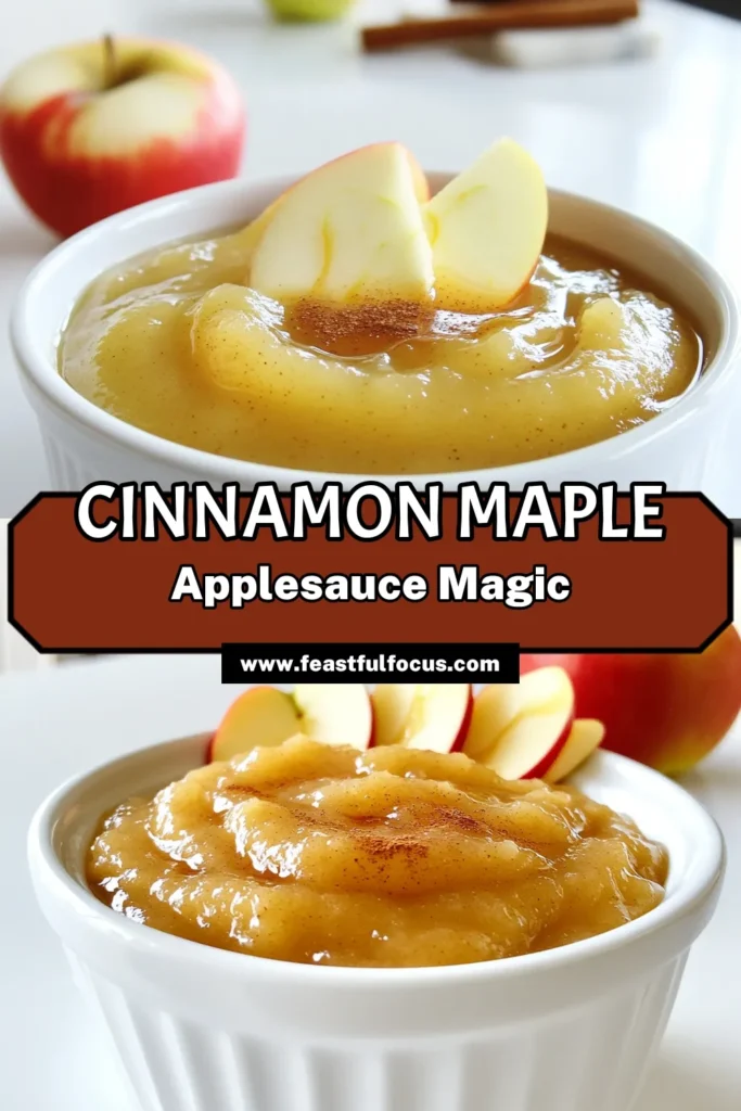 Indulge in the deliciousness of Cinnamon Maple Applesauce Delight! This easy slow cooker recipe transforms simple apples into a warm, flavorful treat with just a few ingredients like maple syrup and cinnamon. Perfect for cozying up or sharing with friends, it's a must-try for any apple lover! Click through to discover the full recipe and elevate your dessert game. #CinnamonAppleSauce #FallRecipes #HealthyDesserts #SlowCookerMeals
