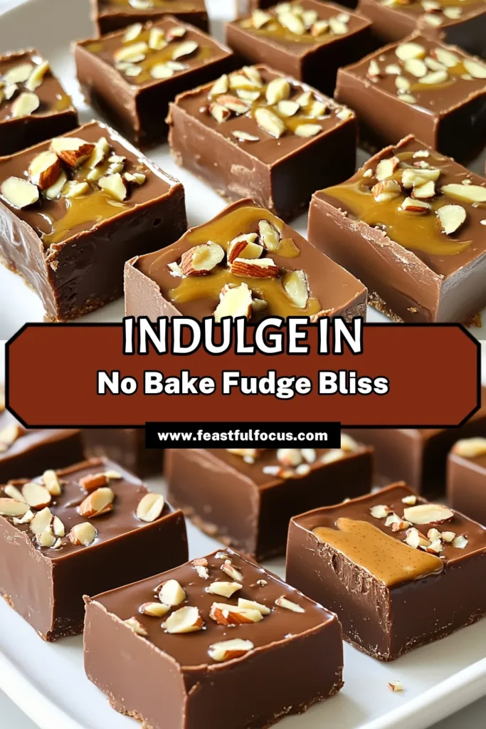 Indulge in the rich flavors of No-Bake Chocolate Almond Butter Fudge! This easy recipe combines creamy almond butter, smooth coconut oil, and cocoa powder for a heavenly treat that's ready in just 10 minutes. Perfect for satisfying your sweet cravings, it’s a delightful snack or dessert. Click to explore the full recipe and elevate your dessert game today! #ChocolateFudge #HealthyTreats #NoBakeDesserts #AlmondButter