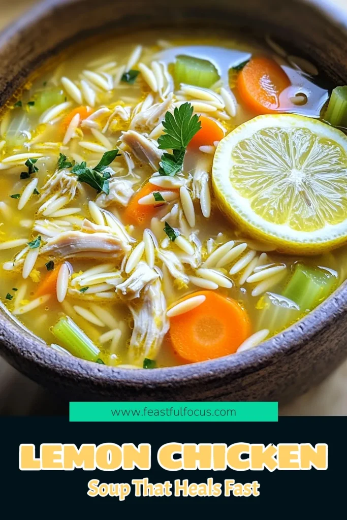 Warm up with a delicious bowl of Greek Lemon Chicken Soup! This comforting recipe combines tender chicken, zesty lemon, and hearty orzo for a perfect family meal. Ready in just 45 minutes, it's a must-try for anyone who loves wholesome flavors. Click through for step-by-step instructions to create this delightful dish at home. Enjoy cozy family dinners with this easy recipe! #GreekLemonChickenSoup #HealthyRecipes #ComfortFood #SoupRecipes