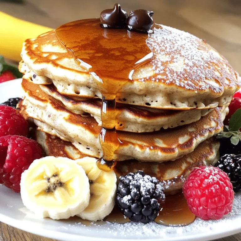 - 1 cup cottage cheese - 2 large eggs - 1/2 cup almond milk (or your preferred milk) - 1 teaspoon vanilla extract - 1 cup all-purpose flour - 2 tablespoons sugar (or your choice of sweetener) - 1 tablespoon baking powder - 1/2 teaspoon salt - 1/2 cup semi-sweet chocolate chips - Butter or oil for frying Gather these ingredients before you start. Cottage cheese gives these pancakes a nice protein boost. Eggs help bind everything together. Almond milk keeps the batter light. The vanilla adds that warm, sweet touch we all love. For the dry mix, all-purpose flour is key to fluffy pancakes. Sugar sweetens the deal, and baking powder makes them rise. A pinch of salt helps enhance all the flavors. Optional chocolate chips bring that rich, sweet flavor. Butter or oil is for frying, giving a nice golden color. You can mix and match these items based on your likes. If you want a dairy-free treat, use plant-based milk and cheese. Enjoy making your pancake masterpiece! - Combine 1 cup of cottage cheese, 2 large eggs, 1/2 cup of almond milk, and 1 teaspoon of vanilla extract in a large bowl. - Whisk until the mixture is well incorporated and slightly smooth in texture. This step makes your pancakes light and fluffy. - Sift together 1 cup of all-purpose flour, 2 tablespoons of sugar, 1 tablespoon of baking powder, and 1/2 teaspoon of salt in a separate bowl. - Ensure there are no lumps in the mixture. This helps the pancakes rise and stay fluffy. - Gradually fold the dry ingredients into the wet mixture. Be gentle while mixing to prevent overmixing. - Add 1/2 cup of semi-sweet chocolate chips and mix gently. This gives your pancakes a sweet, chocolatey burst. - Preheat a non-stick skillet or griddle over medium heat. Add a small amount of butter or oil to coat the surface evenly. - For each pancake, pour about 1/4 cup of batter onto the skillet. Cook for 2-3 minutes until bubbles form and edges set slightly. - Flip the pancakes and cook for an additional 2-3 minutes until they are golden brown and cooked through. - Continue with the remaining batter, adding more butter or oil as needed for each batch. Enjoy the delightful aroma of pancakes cooking! To get fluffy pancakes, you must not overmix the batter. Overmixing makes the pancakes dense. When combining wet and dry ingredients, stir gently. It's okay if there are a few lumps. The heat level is key. Cook pancakes on medium heat. If it's too low, they may turn soggy. If too high, they can burn. Wait for bubbles to form before flipping. This shows they are ready to turn. For a beautiful stack, place pancakes on a plate in a neat pile. Drizzle warm maple syrup over them for a sweet touch. You can add more chocolate chips on top for fun. A sprinkle of powdered sugar can add a nice finish too. To brighten your dish, serve with fresh berries or banana slices. The color and taste of fruit pair well with the chocolate. This makes breakfast look and taste great! You can use a pancake maker or a griddle for cooking. These tools can help you make many pancakes at once. They also ensure even cooking. If you want to save time, try batch cooking. Make a bigger batch and store pancakes for later. You can easily heat them up for quick meals. This is a smart way to enjoy pancakes any day! {{image_4}} You can make these pancakes gluten-free. Simply swap regular flour for gluten-free flour. This change works well and keeps the pancakes tasty. You may need to adjust the liquid a bit. Start with less milk and add more if needed. This helps keep the batter thick but not too runny. For a dairy-free option, use plant-based cottage cheese. Almond or soy milk works great as well. This keeps the pancakes soft and fluffy. You might want to add a bit more vanilla extract for flavor. Try a splash of maple syrup too. It adds sweetness and makes them extra yummy. You can spice things up by adding cinnamon or nutmeg to the batter. Just a pinch will give a warm flavor. If you want, try different types of chocolate. Dark chocolate chips or white chocolate can change the taste. Mix and match to find your favorite combo! To keep your chocolate chip cottage cheese pancakes fresh, store them in the fridge. Place them in an airtight container or cover them tightly with plastic wrap. They will stay good for about 3 to 4 days. For even longer storage, you can freeze the pancakes. Just stack them with parchment paper between each one. Then, put them in a freezer-safe bag. They can last up to 2 months in the freezer. When you are ready to eat your pancakes, reheating is simple. You can use a microwave, stovetop, or toaster oven. For the microwave, place a pancake on a plate. Heat it for about 30 seconds or until warm. If you want a crispy edge, use the stovetop. Heat a skillet over medium heat and place a pancake in it. Cook for about a minute on each side. The toaster oven is another great option. Set it to 350°F and toast until warm, about 3 to 5 minutes. This keeps the texture nice and fluffy. Enjoy your pancakes warm! Use low-fat or regular cottage cheese for the best results. Avoid fat-free versions. They may make the pancakes too dry. The creaminess in regular or low-fat cottage cheese enhances flavor and texture. Yes, you can replace eggs with mashed bananas or unsweetened applesauce. Use 1/4 cup of either per egg. This keeps the pancakes moist and adds a slight sweetness. For a vegan option, try flaxseed meal mixed with water. You can change the sugar amount in the recipe. Start with less sugar and taste the batter. You can also use honey, maple syrup, or a sugar substitute. Just keep in mind that some options are sweeter than others. Yes, you can prepare the batter in advance. Store it in the fridge for up to 24 hours. For cooked pancakes, stack them with parchment paper in between. Keep them in an airtight container in the fridge for up to three days. This blog post covered how to make delicious pancakes with cottage cheese and eggs. I shared the main ingredients, dry mix, and optional add-ins to take your pancakes to the next level. You learned step-by-step instructions to cook them perfectly and tips for fluffiness and serving. Remember, you can adapt the recipe for dietary needs, store leftovers, and reheat them easily. Enjoy your cooking adventure and make these pancakes your own!