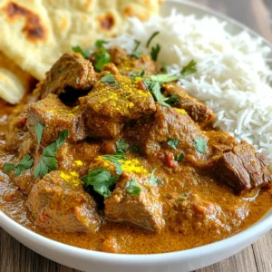 To make a great Beef Madras, you need fresh and quality ingredients. Here’s what you will need: - 500g beef, cut into bite-sized cubes - 2 tablespoons vegetable oil - 1 large onion, finely diced - 3 garlic cloves, minced - 1-inch piece of fresh ginger, grated - 400g canned chopped tomatoes - 400ml coconut milk - 2 green chilies, slit lengthwise - Salt, to taste - Fresh coriander leaves, for garnish - Cooked basmati rice or warm naan, for serving The key to a tasty Beef Madras lies in the spices. Here’s a list of spices you will need: - 2 tablespoons Madras curry powder - 1 teaspoon ground turmeric - 1 teaspoon ground cumin - 1 teaspoon ground coriander - 1 teaspoon chili powder (adjust to your spice preference) These spices build layers of flavor and give your curry that authentic taste. To make your meal complete, serve Beef Madras with delicious sides. Here are my top picks: - Fluffy basmati rice - Warm naan bread These sides soak up the rich sauce and balance the spice. Enjoy your meal! {{ingredient_image_2}} 1. Start by cutting the beef into bite-sized cubes. 2. Dice the onion finely and set it aside. 3. Mince the garlic and grate the ginger. 4. Gather all your spices: Madras curry powder, turmeric, cumin, coriander, and chili powder. 5. Open the canned tomatoes and coconut milk. 6. Slit the green chilies lengthwise for added heat. These steps set you up for success. A well-prepped kitchen makes cooking smoother and more fun. 1. Heat the vegetable oil in a large pot over medium heat. 2. Add the diced onions and sauté for 5-7 minutes. Look for a golden color. 3. Stir in the minced garlic and grated ginger. Cook for 1-2 minutes until fragrant. 4. Add the spices next. Toast them for about 1 minute to release their oils. 5. Now, add the beef cubes. Brown each piece for 5-6 minutes. 6. Pour in the chopped tomatoes. Let it simmer for 10 minutes to thicken. 7. Add the coconut milk and slit green chilies. Stir well and bring to a gentle simmer. 8. Season with salt. Cover and reduce heat to low. Cook for 1.5 to 2 hours. This slow cooking is key. It helps the beef soak up all the rich flavors from the spices. - Check the sauce as it cooks. If it’s too thick, add a splash of water or more coconut milk. - Stir occasionally to prevent sticking. This keeps the dish from burning. - After cooking, let it sit off the heat for a few minutes. This helps the flavors blend. A well-balanced sauce will coat the beef nicely, making each bite a delight. Enjoy the rich, comforting taste of your Beef Madras! To get the best flavor in your Beef Madras, use a heavy pot. A cast-iron pot is great for even heat. Start by sautéing onions until they are soft and golden. This builds a strong base for your curry. Toast the spices after adding them. This step helps bring out the full flavor. When you brown the beef, do it in batches. This prevents steaming and ensures a nice crust. Spice levels can change with your taste. Start with the chili powder, using less if you prefer mild. You can always add more later. For extra heat, add more green chilies or use a hotter chili powder. If it’s too spicy, add more coconut milk. This will balance the heat and add creaminess. Tender beef is key to a great Beef Madras. Choose cuts like chuck or brisket, which become tender with slow cooking. Cut the beef into small cubes for faster cooking. Marinating the beef in yogurt for a few hours can help, too. If you’re short on time, simply simmer the beef longer. The slow cooking process will break down tough fibers, making it fork-tender. Pro Tips Choose Quality Beef: Opt for cuts like chuck or brisket for a tender and flavorful result as they become succulent when slow-cooked. Marinate for Depth: If time allows, marinate the beef in yogurt and spices overnight to enhance flavor and tenderness. Adjust the Heat: Customize the spice level by adding more or less chili powder or by including fresh green chilies based on your preference. Let it Rest: Allow the dish to rest off the heat for a few minutes before serving, which helps the flavors meld beautifully. {{image_4}} You can switch up some ingredients in Beef Madras for new tastes. Try using lamb or chicken instead of beef. This will change the flavor but keep the essence of the dish. You can also use sweet potatoes or chickpeas for a twist. If you want more heat, add extra chili powder or fresh green chilies. For a richer flavor, consider adding some tamarind paste or a dash of fish sauce. These small changes can make your curry unique and fun. Making a Beef Madras vegan is easy and tasty. Replace the beef with firm tofu or seitan. These options soak up the spices well. Use coconut cream instead of coconut milk for a richer taste. Add more vegetables like bell peppers, carrots, or peas for extra color and nutrition. This version still has all the warmth and spice of a classic Beef Madras, plus it's friendly for those who avoid meat. Different areas put their spin on Beef Madras. In some parts, people use coconut or curry leaves for an extra kick. Others might add tamarind or lime juice for a tangy flavor. In southern India, you might find the dish with more heat and curry leaves. Each region brings its own flair to the recipe, which makes it exciting to explore. Don't be afraid to try these local touches and make the dish your own! To store leftover Beef Madras, let it cool first. Then, place it in an airtight container. Keep it in the fridge if you plan to eat it within three days. If you want to save it longer, freezing is a great option. When reheating, use low heat on the stove. Add a splash of water or coconut milk to keep it moist. Stir often to ensure even heating. You can also microwave it, but cover the dish to keep moisture in. Heat in short bursts, stirring in between. To freeze Beef Madras, use a freezer-safe container. Divide it into portions for easier use later. Make sure to leave some space at the top of the container for expansion. Label the container with the date. It can last up to three months in the freezer. When ready to use, thaw it in the fridge overnight before reheating. This keeps the flavor fresh and delicious. Beef Madras comes from South India. It is named after the city of Madras, now called Chennai. This dish reflects the rich culture and flavors of Indian cuisine. It evolved from the need to use local spices and meats. People made it to suit their taste, making it unique. Yes, you can use various cuts of beef for this dish. Chuck, brisket, or round are great options. These cuts have enough fat and flavor to make the curry rich. Just remember to cut the beef into small pieces for even cooking. Tender cuts like sirloin work too, but they cook faster. You can easily adjust the spice level. To make it spicier, add more chili powder or fresh green chilies. You can also use a hot curry powder. If you prefer it milder, reduce the chili powder and use sweet paprika instead. Adding coconut milk will also help tone down the heat. Beef Madras combines rich spices and tender meat for a warm dish. We explored essential ingredients, preparation steps, and tips for great results. You can also discover variations to suit your taste. Remember, storing leftovers right keeps them tasty for later. Whether you prefer spicy or mild, adjust the flavors to fit your palate. Now, it’s time to enjoy your delicious Beef Madras and share it with friends!