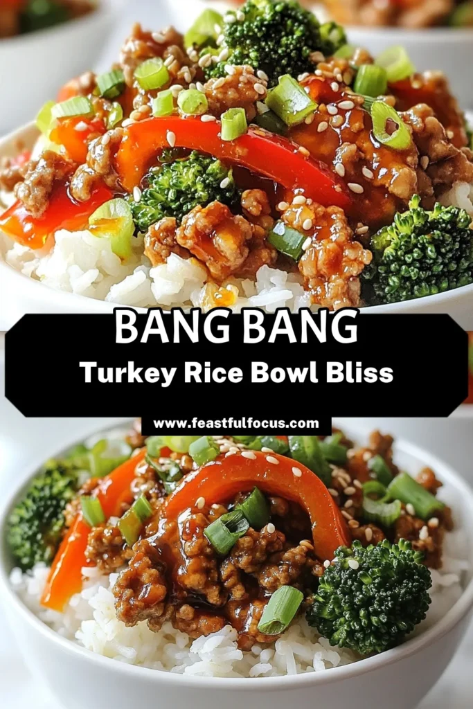 Looking for a quick and delicious meal? Try these Bang Bang Ground Turkey Rice Bowls! This Ground Turkey Rice Bowl Recipe is not only easy to make but also packed with flavor. Perfect for busy nights, this Healthy Bang Bang Turkey Bowl combines ground turkey, veggies, and jasmine rice for a nutritious Sriracha Turkey Rice Bowl that everyone will love. Save this recipe for a satisfying weeknight dinner! #BangBangGroundTurkeyBowls #GroundTurkeyRiceBowlRecipe #HealthyEating #EasyRecipes