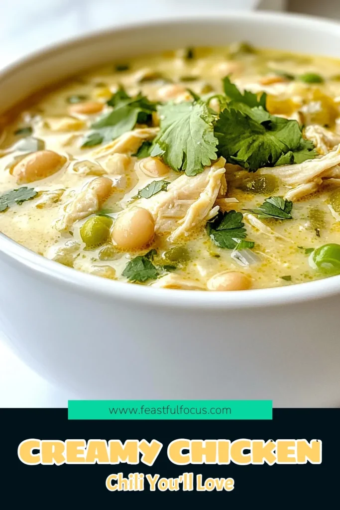 Discover the ultimate Creamy White Chicken Chili that’s perfect for a low-carb meal! This easy chili recipe combines shredded chicken, white beans, and a twist of coconut milk for a delicious White Bean Chili Recipe. If you love Spicy Chicken Chili, this dish is sure to impress. Get ready to warm up with a bowl of coconut milk chili tonight! Save the recipe for your next dinner! #CreamyWhiteChickenChili #WhiteBeanChili #LowCarbChili #EasyChiliRecipe