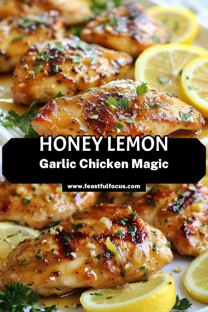 Discover the deliciousness of Honey Lemon Garlic Chicken with this easy chicken marinade that guarantees flavor in every bite. Perfect for your next meal, this honey garlic chicken recipe shines among grilled chicken recipes and flavorful chicken dishes. Marinate the chicken for a quick and tasty dinner everyone will love! Try it today and elevate your dinner game! #HoneyLemonGarlicChicken #GrilledChickenRecipes #EasyChickenMarinade #HoneyGarlicChickenRecipe