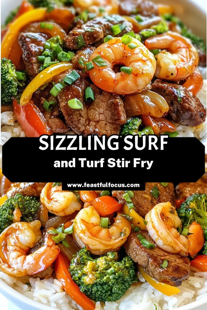 Indulge in this delectable surf and turf stir fry! Our shrimp and steak stir fry combines tender sirloin and succulent shrimp with vibrant Asian stir fry vegetables for a quick stir fry recipe that delights the palate. Perfect for busy weeknights, this beef and shrimp recipe comes together in just 30 minutes. Ready to impress? Check it out and save for later! #StirFryRecipes #SurfAndTurf #QuickRecipes #ShrimpAndSteak