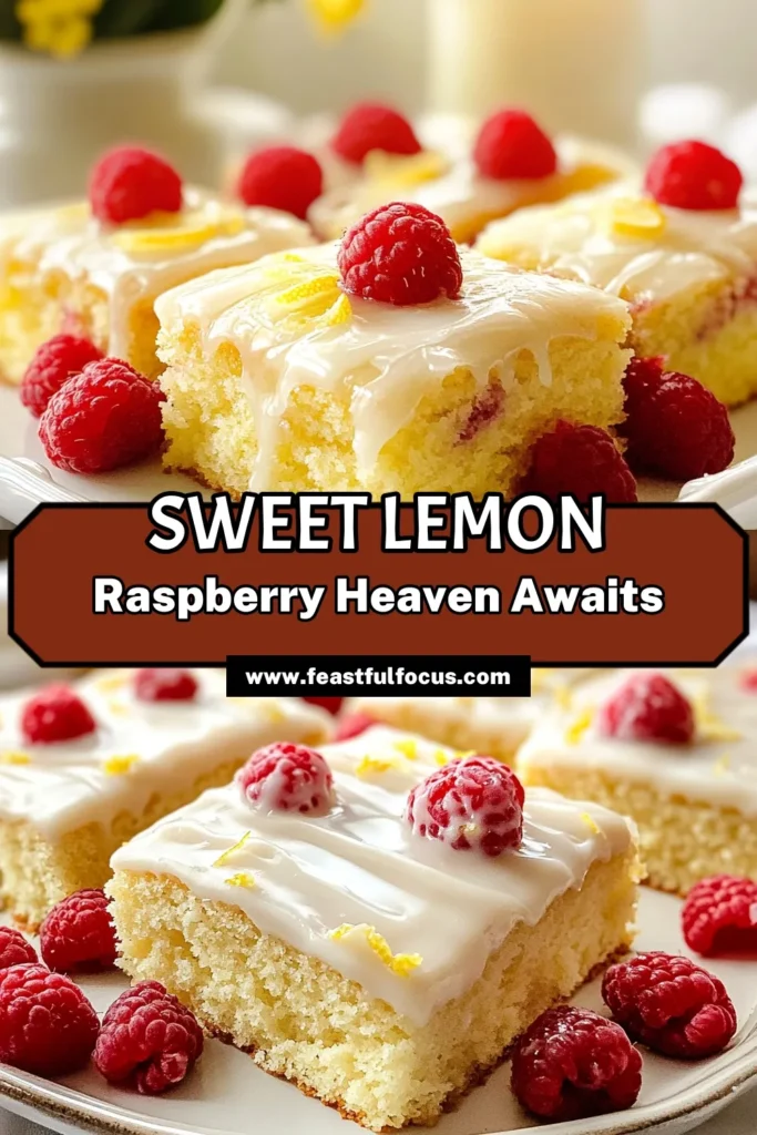 Indulge in the delightful flavors of Lemon Raspberry Sheet Cake, a perfect blend of zesty lemon and fresh raspberries. This easy lemon cake recipe features a light and fluffy texture topped with a luscious lemon glaze, making it an irresistible fresh raspberry dessert. Ideal for gatherings, this sheet cake with raspberries is a guaranteed crowd-pleaser. Try it today and elevate your baking game! #LemonRaspberrySheetCake #EasyLemonCakeRecipe #FreshRaspberryDessert #LemonGlazeCake