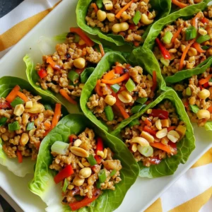 Thai Peanut Chicken Lettuce Wraps Quick and Tasty Meal