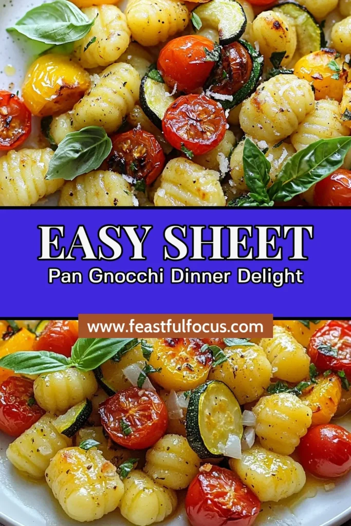 Discover this easy gnocchi recipe for Sheet Pan Gnocchi with Roasted Vegetables! Perfect for a quick vegetarian sheet pan dinner, this dish combines tender potato gnocchi with flavorful Italian roasted vegetables like zucchini, bell peppers, and cherry tomatoes. Simply toss, roast, and enjoy a delicious, wholesome meal that's under 30 minutes! Try it tonight and save for later! #SheetPanGnocchi #RoastedVegetableGnocchi #EasyGnocchiRecipe #VegetarianDinner