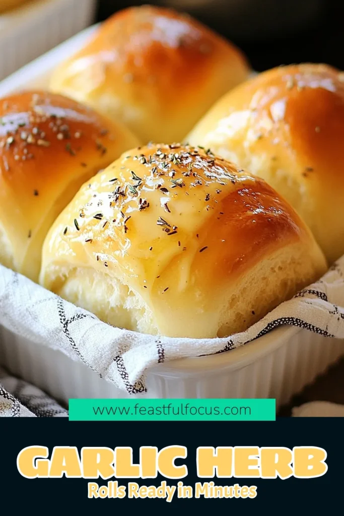Discover the deliciousness of this Garlic Herb Rolls Recipe! These homemade dinner rolls are fluffy, soft, and infused with flavors of garlic and fresh herbs, making them the perfect addition to any meal. Learn how to make easy garlic bread rolls that everyone will love. Impress your family with these fresh herb rolls that are simple to prepare. Save this recipe for a delightful dinner treat! #GarlicHerbRolls #HomemadeDinnerRolls #EasyGarlicBreadRolls #BakingHomemade