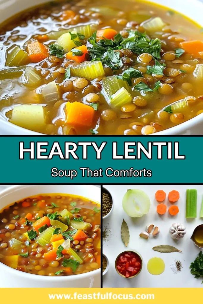 Discover the ultimate comfort food with this hearty lentil soup! Our classic lentil soup recipe is not only easy to make but also packed with flavor and nutrition. This vegetarian lentil soup will warm your soul and nourish your body, making it one of the best healthy soup recipes out there. Enjoy a bowl today and elevate your meal! Save this easy lentil soup recipe for busy weeknights. #LentilSoup #HealthyRecipes #Vegetarian #EasyCooking