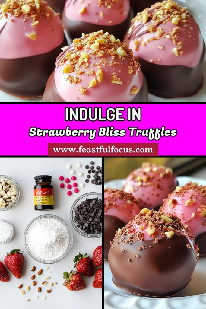 Indulge in the delightful world of Chocolate Covered Strawberry Truffles! This easy Strawberry Truffle Recipe features creamy cream cheese truffles infused with fresh strawberry puree. Perfect as homemade chocolate truffles, they make a scrumptious treat for any occasion. In just 20 minutes, you can create these easy chocolate desserts that everyone will love. Try them today and impress your friends! #ChocolateCoveredStrawberryTruffles #EasyChocolateDesserts #HomemadeChocolateTruffles #StrawberryTruffleRecipe