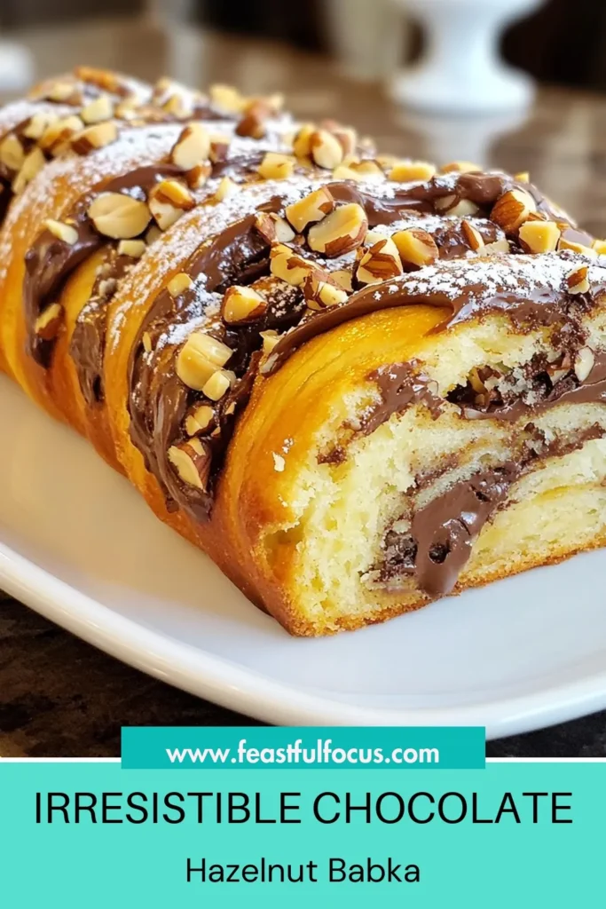 Indulge in the rich flavors of Chocolate Hazelnut Babka with this easy babka recipe! Perfect for any occasion, this homemade chocolate babka combines soft dough with decadent chocolate hazelnut spread and crunchy hazelnuts. Perfect for your next gathering or a sweet treat at home. Try this delicious hazelnut dessert recipe today! Save it for your baking inspiration! #ChocolateHazelnutBabka #BabkaRecipe #HomemadeChocolateBabka #EasyBabkaBaking