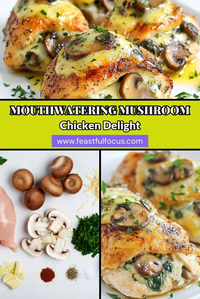 Discover this delicious stuffed chicken breast recipe featuring savory mushroom chicken that’s perfect for an easy chicken dinner. Our creamy mushroom chicken is not only delightful but also low-carb, making it a great choice for health-conscious foodies. Elevate your dinner with this flavorful dish that's sure to impress. Save this recipe for your next family meal! #StuffedChickenBreast #SavoryMushroomChicken #EasyChickenDinner #LowCarbStuffedChicken